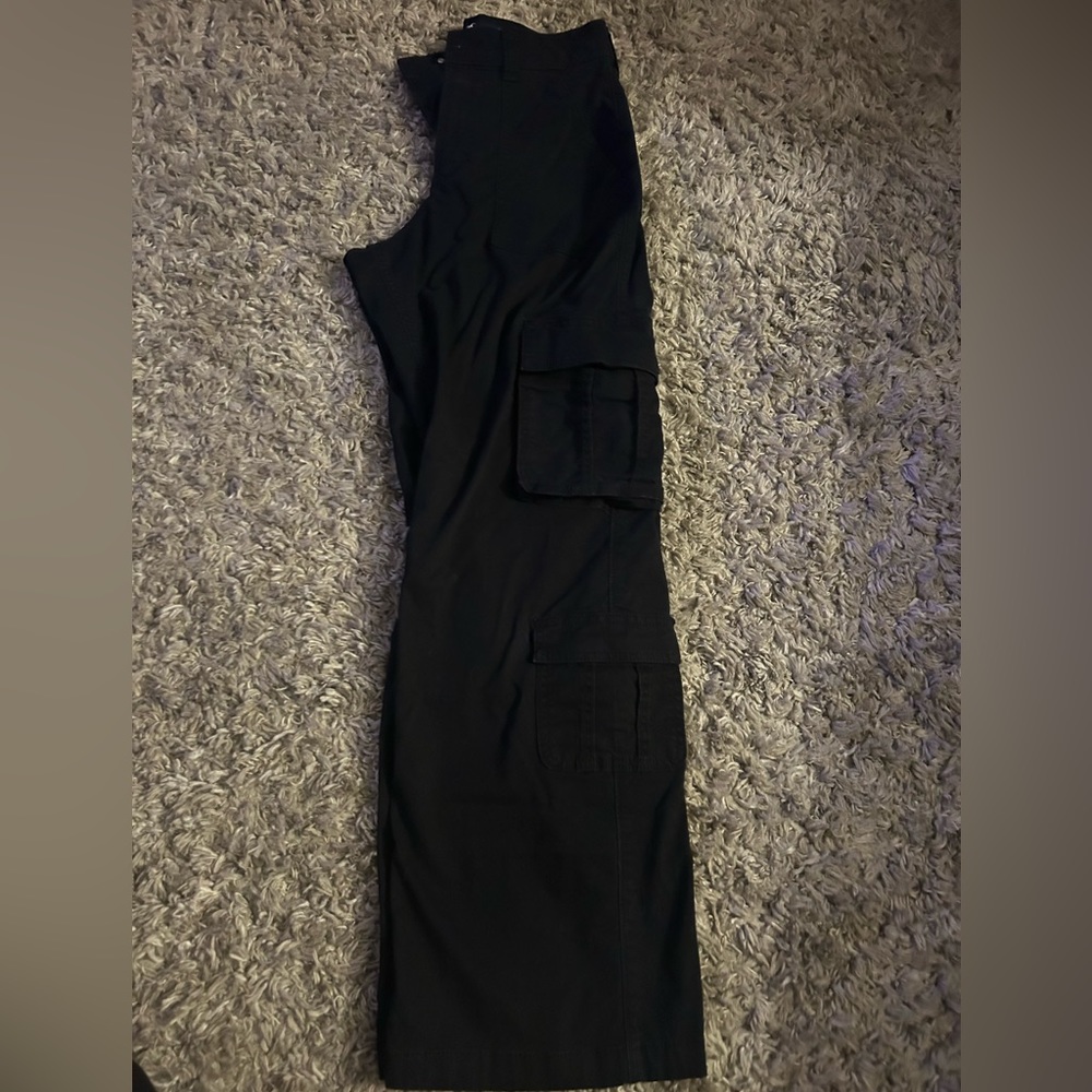 Black, hollister cargos, ultra high rise and baggy